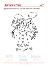 Male das Bild bunt aus - Malbuch für Kinder Farben lernen - Kostenlose Arbeitsblätter mit Bilder für Kinder zum Ausdrucken