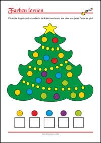 Bunte Bälle - Farben lernen - Übungen für Kinder Farben lernen - Kostenlose Arbeitsblätter mit Bilder für Kinder zum Ausdrucken