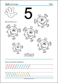 Zahlen lernen und schreiben - Kostenlose Arbeitsblätter als PDF zum Ausdrucken