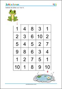 Verbinde die Zahlen von 1 bis 10 - Kostenlose Arbeitsblätter als PDF zum Ausdrucken