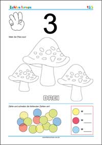Zahlen lernen und schreiben - Kostenlose Arbeitsblätter als PDF zum Ausdrucken