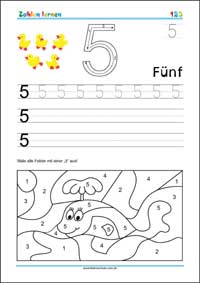 Zahlen lernen und schreiben - Kostenlose Arbeitsblätter als PDF zum Ausdrucken