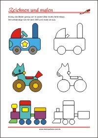 Zeichnen und malen - Augen-Hand-Koordination und Feinmotorik Übungen für Vor- und Grundschulkinder