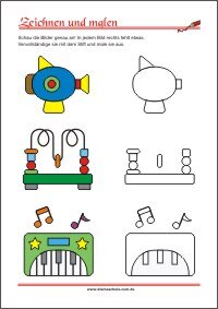 Zeichnen und malen - Augen-Hand-Koordination und Feinmotorik Übungen für Vor- und Grundschulkinder