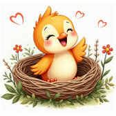 Kleiner Vogel Schiebepuzzle - Kostenloses Online-Puzzlespiel für Kinder