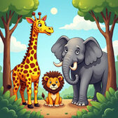 Dschungeltiere Jigsaw Puzzle - Kostenloses Online-Puzzlespiel für Kinder