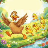 Ente und Entlein Jigsaw Puzzle - Kostenloses Online-Puzzlespiel für Kinder