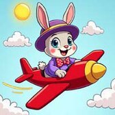 Hase im Flugzeug Jigsaw Puzzle - Kostenloses Online-Puzzlespiel für Kinder