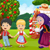 Hexe, Hansel und Gretel Jigsaw Puzzle - Kostenloses Online-Puzzlespiel für Kinder